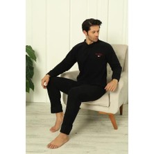 AKASYA Erkek Manşetli Kışlık Polar Pijama Takımı 2267P