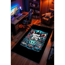 Charmbi Grand Theft Auto Desenli Kaymaz Taban Makinede Yıkanabilir Gaming Oyuncu Gamer Genç Odası Halısı