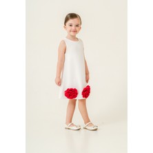 Eray Kids Kız Çocuk Çiçek Detaylı Kolsuz Doğum Günü Özel Gün Şık Abiye (2-8 Yaş)