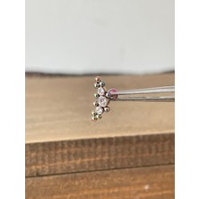 Aida Jewelss 316 L Cerrahi Çelik Üç Taş Taç Top Gökkuşağı Kıkırdak Piercing