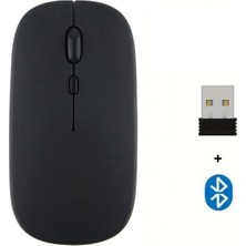 MobaxAksesuar Bluetooth Mouse Fare Tablet Telefon Laptop Windows Uyumlu Kablosuz Şarjlı Slim Renkli