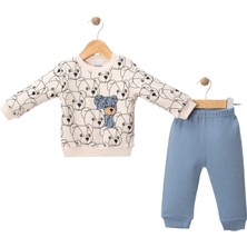 Kidzes %100 Pamuk Figürlü Erkek Bebek 2'li Takım