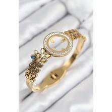 316L Çelik Zirkon Taşlı Çeyrek Takılabilir Gold Renk Kelepçe EB-53-VICE/(1395) 1110