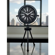 Pazarcan Zentime Heritage Black Üç Ayaklı Metal Masa Saati