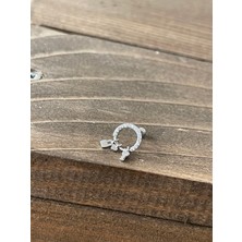 Aida Jewelss 925 Ayar Gümüş Charm Sallantlılı Helix Tragus Kıkırdak Piercingi Gümüş Piercing