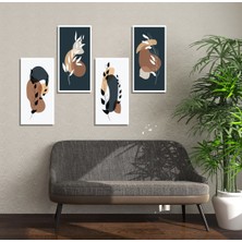 M&H Quality 6’lı Soyut Botanik Tablo Seti | Pastel Mint-Pudra-Kiremit Tonlar | Minimal Modern Duvar Dekoru