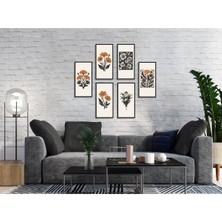 M&H Quality 6’lı Klasik Çiçek Serisi Tablo Seti – Zarif Duvar Dekoru