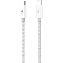 Bix T2CC 60W Pvc Örgülü Type-C To Type-C Hızlı Şarj ve Dat