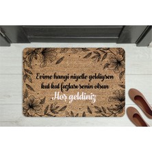 M&H Quality Anlamlı Mesajlı Hoş Geldiniz Kapı Önü Paspası – Çiçek Desenli, Kaymaz ve Yıkanabilir (45X70 Cm)