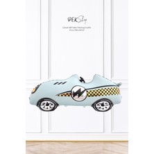 Pekshop Mavi Retro Yarış Arabası Folyo Balon Büyük 110CM 9405