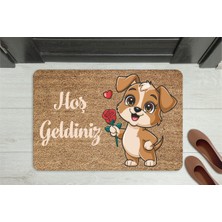M&H Quality Sevimli Köpek Temalı Kapı Önü Paspası | Kaymaz Taban | 45X70