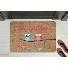 M&H Quality Home Hoşgeldiniz Kelebek Dekoratif Çok Amaçlı Iç ve Dış Kapı Paspası