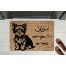 M&H Quality Köpek Sevmeyen Giremez” Yazılı Köpek Figürlü Kapı Önü Paspası – Kaymaz, Yıkanabilir