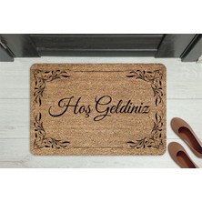 M&H Quality Hoş Geldiniz Neşeli Font Dekoratif Kapı Önü Paspası