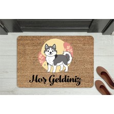 M&H Quality Sevimli Köpek Temalı Kapı Önü Paspası | Kaymaz Taban | 45X70