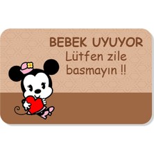 M&H Quality Bebek Uyuyor Yazılı Dekoratif Dış Kapı Önü ve Iç Mekan Paspası Yıkanabilir