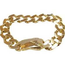 Genel 12.5mm Gurmet Bileklik Künye 14 Ayar Altın Hd Videolu