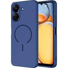 Redmi 13C  Manyetik Şarj Darbe Emici Kamera Korumalı İçi Kadife Ottonova Meta Kılıf - Lacivert