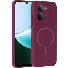 Ottonova Redmi 15C Kılıf M-Safe Şarj Özellikli Zore Meta Kapak - Mürdüm