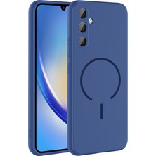 Galaxy A14  Manyetik Şarj Darbe Emici Kamera Korumalı İçi Kadife Ottonova Meta Kılıf - Lacivert