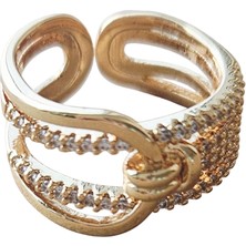 Mith Sb Takı Zirkon Taşlı Ayarlanabilir Düğüm Yüzük