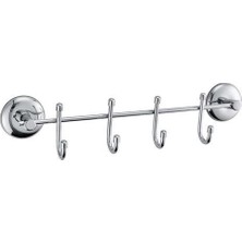 Pazarcan Buffer® 4 Kancalı Dekoratif Askılık Mutfak Banyo Duvar Yüzeyi Askısı