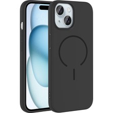 Ottonova iPhone 15 Kılıf M-Safe Şarj Özellikli Zore Meta Kapak - Siyah