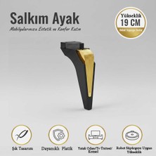 İmt Aksesuar Lüks Salkım Ayak 19 cm Siyah-Altın Mobilya Kanepe Konsol Yatak Odası Tv Ünitesi Koltuk Genç ve Çocuk Odası Dolap Ayağı