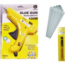 Tudorsıcak Kalın Mum Silikon Tabancası 100 Watt Anahtarlı Sarı 10 Mum ve Soma Uç