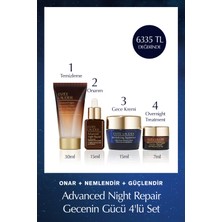 Estee Lauder Gecenin Gücü 4'lü Set - Temizleme 30ML+ Onarıcı Serum 15ML+ Gece Kremi 15ML+OVERNIGHT Treatment 7ml