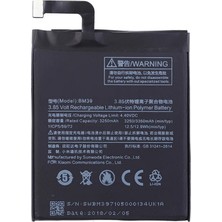 Genos BM39 3250MAH Xiaomi Mi 6  Uyumlu Batarya (SK521171)