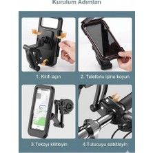 Ototechparca  Motosiklet Bisiklet Su Geçirmez Manyetik Telefon Tutucu Gidon Navigasyon Kılıfı