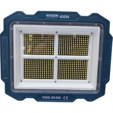Pazarcan Wıson WS-5585 Çok Fonksiyonlu 3 Solar Panelli 400W Spot Aydınlatma