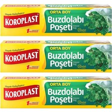 Koroplast Orta Boy Buzdolabı Poşeti 60 Lı 24X38CM (3X20 Adet)