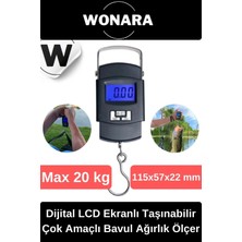Wonara Deluxe Dijital LCD Ekranlı Taşınabilir Bagaj Tartısı Seyahat Için Çok Amaçlı Bavul Ağırlık Ölçer