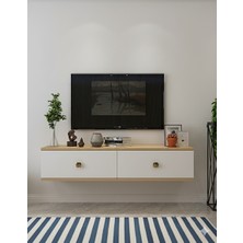 Yumedi Design TDA1202DB -Miko Duvara Montaj Tv Stand 120CM Safirmeşe-Beyaz