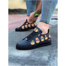 Pazarcan Kömür Kurukafa Baskılı Erkek Ayakkabı