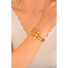 Cebeci 22 Ayar İşlemeli Kaburga Kelepçe Altın Bilezik