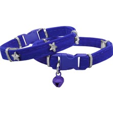 Pazarcan Kadife Kedi Boyun Tasması Yıldızlı 20-32 cm