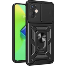 SHC4200 Infinix Hot 30 4g Kılıf Pars Lens Yüzüklü Silikon - Siyah