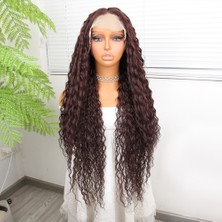 Pazarcan Afro Dalga Çikolata Kahve Fiber Sentetik Tül Peruk