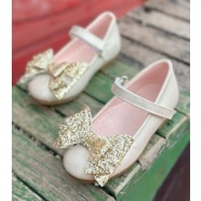 Surpie Shoes Kız Çocuk Ortopedik Pullu Fiyonk Detaylı Babet, Çocuk Ortopedik Babet