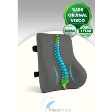 Viscomina Ortopedik Visco Bel Destek Yastığı Hafızalı Sünger Araç ve Ofis Koltuğu Için Ergonomik Bel Desteği