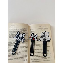 Todekora Kedi Köpek Tasarımlı Çocuk Kitap Ayracı Seti 3'lü Siyah Beyaz 9-11 cm