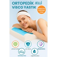 Viscomina Soğutucu Jel Katmanlı Ortopedik Mega Boy Visco Yastık – 60X40X14 cm