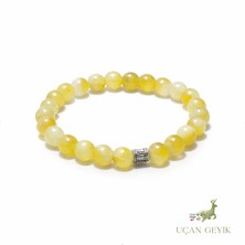 Uçan Geyik Sitrin Doğal Taş Bileklik 8mm - Kadın Takı | Bolluk, Pozitif Enerji, Bereket, Özgüven - Esnek Tasarım