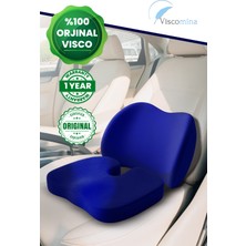 Viscomina Visco Araç Bel ve Oturma Minderi Seti Ortopedik Şoför Koltuğu Destek Araba Için Konfor Yastığı
