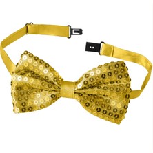 Go İthalat Gece Işıltısı Altın Payetli Pullu Papyon 7x2 cm