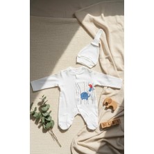 Unisex Bebek Fil Desen Şapkalı Tulum