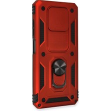 Buğz Xiaomi Pocophone X3 Kılıf Pars Lens Yüzüklü Silikon - Kırmızı